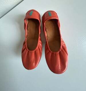 Tieks by Gavrieli Coral Orange Leather Foldable Ballet Flats size 6